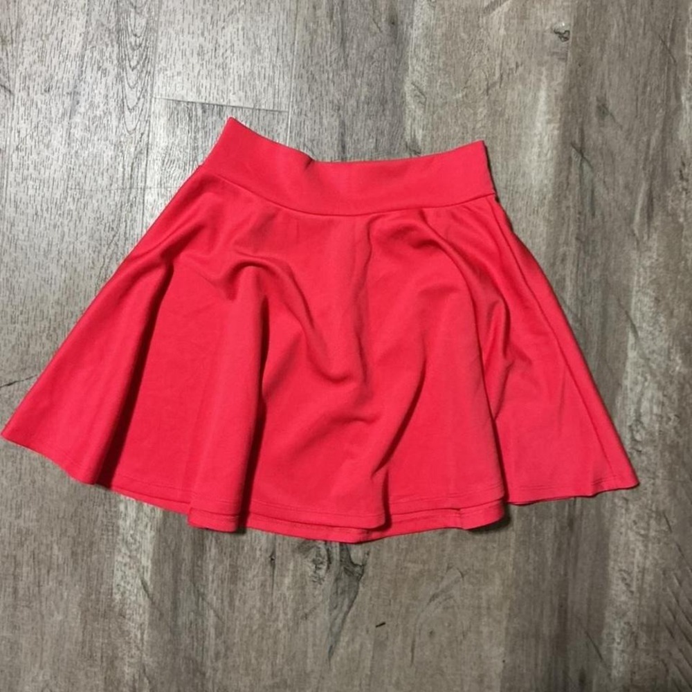 Red mini skirt with built in shorts Size M